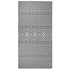 vidaXL Kék csíkos lapos szövésű kültéri szőnyeg 100 x 200 cm lakástextília