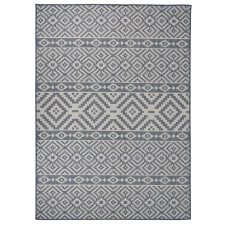 vidaXL kék csíkos lapos szövésű kültéri szőnyeg 200 x 280 cm lakástextília