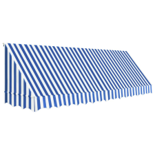 vidaXL kék és fehér bisztró napellenző 400 x 120 cm kerti bútor
