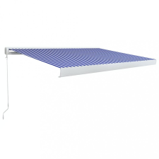 vidaXL Kék és fehér manuális, kazettás napellenző 450 x 300 cm kerti bútor