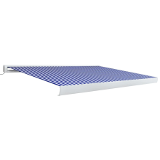 vidaXL kék és fehér motorizált, kazettás napellenző 350 x 250 cm kerti bútor