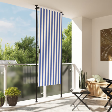 vidaXL kék és fehér szövet és acél kültéri roló 120 x 270 cm lakástextília