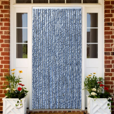 vidaXL kék, fehér és ezüstszínű zsenília rovarfüggöny 100 x 220 cm lakástextília