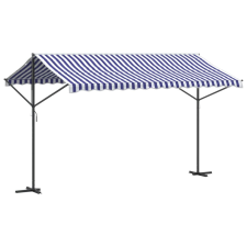 vidaXL kék-fehér szövet és acél szabadon álló napellenző 400 x 300 cm kerti bútor