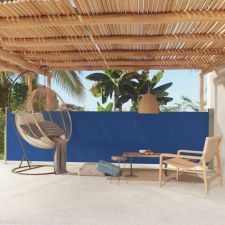 vidaXL Kék kihúzható terasznapellenző 140 x 500 cm kerti bútor