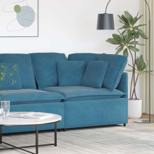 vidaXL kék moduláris kanapé sarokmodul párnákkal 100 cm bútor