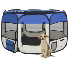 vidaXL kék összecsukható kutyakennel hordtáskával 110 x 110 x 58 cm szállítóbox, fekhely kutyáknak