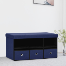 vidaXL kék összecsukható művászon tárolópad 76 x 38 x 38 cm bútor