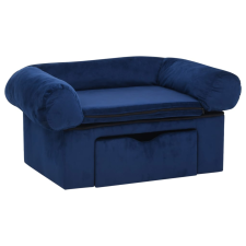 vidaXL kék plüss kutyakanapé fiókkal 75 x 50 x 38 cm (171080) szállítóbox, fekhely kutyáknak