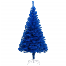 vidaXL kék PVC műkarácsonyfa LED-fényekkel és gömbszettel 120 cm  (3077593) műfenyő
