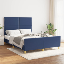 vidaXL kék szövet ágykeret fejtámlával 140 x 200 cm ágy és ágykellék