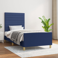 vidaXL kék szövet ágykeret fejtámlával 90 x 190 cm ágy és ágykellék