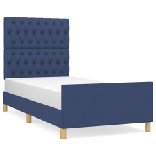vidaXL kék szövet ágykeret fejtámlával 90 x 190 cm (3125266) ágy és ágykellék