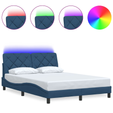 vidaXL kék szövet ágykeret LED-es matrac nélkül 140 x 200 cm (3310677) ágy és ágykellék