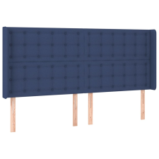 vidaXL kék szövet fejtámla szárnyakkal 203x16x118/128 cm (3120042) ágy és ágykellék