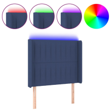 vidaXL kék szövet LED-es fejtámla 103x16x118/128 cm (3124282) ágy és ágykellék