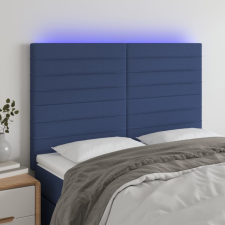 vidaXL kék szövet LED-es fejtámla 144x5x118/128 cm ágy és ágykellék
