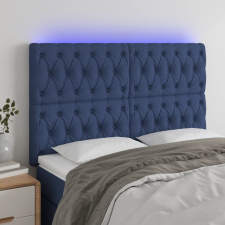 vidaXL kék szövet LED-es fejtámla 160x7x118/128 cm ágy és ágykellék