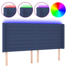 vidaXL kék szövet LED-es fejtámla 163x16x118/128 cm (3124200) ágy és ágykellék