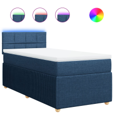 vidaXL kék szövet rugós ágy matraccal 100 x 200 cm (3289673) ágy és ágykellék