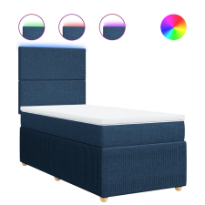 vidaXL kék szövet rugós ágy matraccal 100 x 200 cm (3294266) ágy és ágykellék