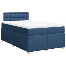 vidaXL kék szövet rugós ágy matraccal 120 x 200 cm (3286667) ágy és ágykellék