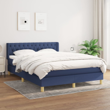 vidaXL kék szövet rugós ágy matraccal 140 x 190 cm ágy és ágykellék