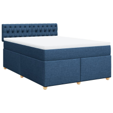 vidaXL kék szövet rugós ágy matraccal 140 x 190 cm (3286688) ágy és ágykellék