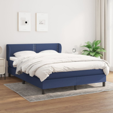 vidaXL Kék szövet rugós ágy matraccal 140 x 200 cm ágy és ágykellék