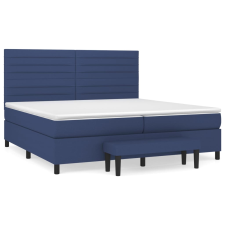 vidaXL kék szövet rugós ágy matraccal 200 x 200 cm ágy és ágykellék