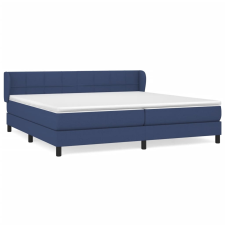 vidaXL kék szövet rugós ágy matraccal 200 x 200 cm (3126275) ágy és ágykellék