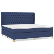 vidaXL kék szövet rugós ágy matraccal 200 x 200 cm (3128795) ágy és ágykellék