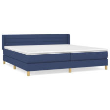 vidaXL kék szövet rugós ágy matraccal 200 x 200 cm (3130383) ágy és ágykellék