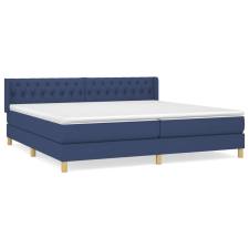vidaXL kék szövet rugós ágy matraccal 200 x 200 cm (3130543) ágy és ágykellék