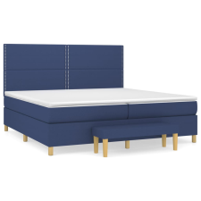 vidaXL kék szövet rugós ágy matraccal 200 x 200 cm (3137107) ágy és ágykellék