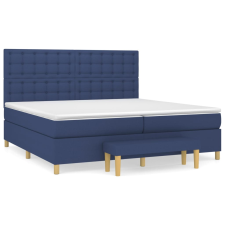 vidaXL kék szövet rugós ágy matraccal 200 x 200 cm (3137507) ágy és ágykellék