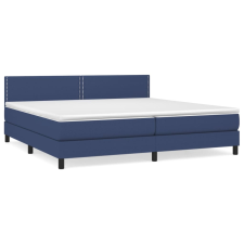 vidaXL kék szövet rugós ágy matraccal 200 x 200 cm (3140007) ágy és ágykellék