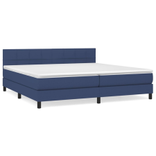 vidaXL kék szövet rugós ágy matraccal 200 x 200 cm (3140087) ágy és ágykellék