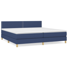 vidaXL kék szövet rugós ágy matraccal 200 x 200 cm (3140567) ágy és ágykellék