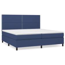vidaXL kék szövet rugós ágy matraccal 200 x 200 cm (3141727) ágy és ágykellék