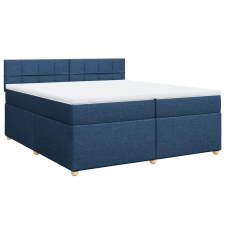 vidaXL kék szövet rugós ágy matraccal 200 x 200 cm (3286793) ágy és ágykellék