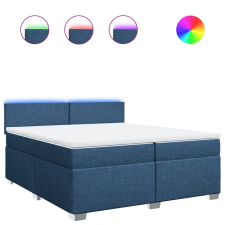 vidaXL kék szövet rugós ágy matraccal 200 x 200 cm (3288294) ágy és ágykellék