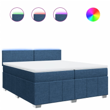 vidaXL kék szövet rugós ágy matraccal 200 x 200 cm (3289474) ágy és ágykellék