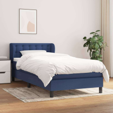 vidaXL kék szövet rugós ágy matraccal 90 x 190 cm ágy és ágykellék