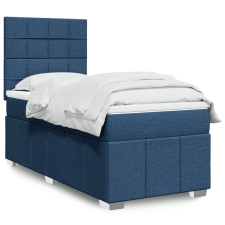 vidaXL kék szövet rugós ágy matraccal 90 x 200 cm ágy és ágykellék