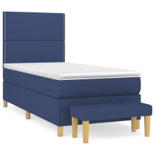vidaXL kék szövet rugós ágy matraccal 90 x 200 cm (3137051) ágy és ágykellék