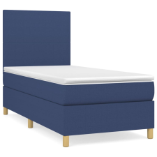 vidaXL kék szövet rugós ágy matraccal 90 x 200 cm (3142151) ágy és ágykellék
