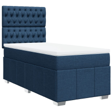 vidaXL kék szövet rugós ágy matraccal 90 x 200 cm (3291564) ágy és ágykellék