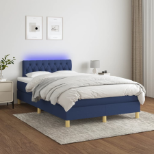 vidaXL kék szövet rugós és LED-es ágy matraccal 120 x 200 cm ágy és ágykellék