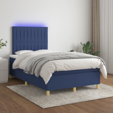 vidaXL kék szövet rugós és LED-es ágy matraccal 120 x 200 cm ágy és ágykellék